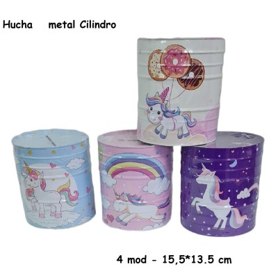 Hucha Cilindro Metal de Sort